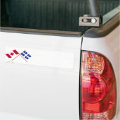 Canada en Quebec Crossed Flags Bumpersticker (Op Truck)
