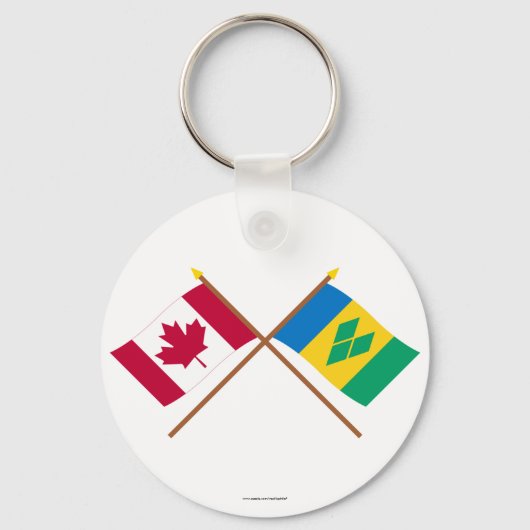 Canada en Saint Vincent Crossed Flags Sleutelhanger (Voorkant)