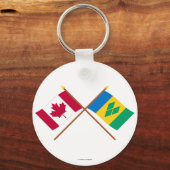 Canada en Saint Vincent Crossed Flags Sleutelhanger (Voorkant)