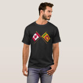 Canada en Sri Lanka doorgesneden vlaggen T-shirt (Voorkant volledig)