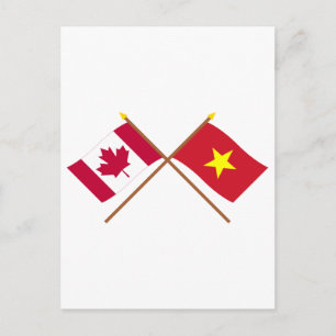 Canada en Vietnam gekruiste vlaggen Briefkaart