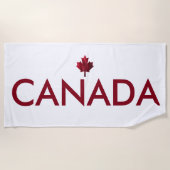 Canada en Wavy Red Maple Leaf Strandlaken (Voorkant)
