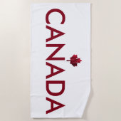 Canada en Wavy Red Maple Leaf Strandlaken (Voorkant)