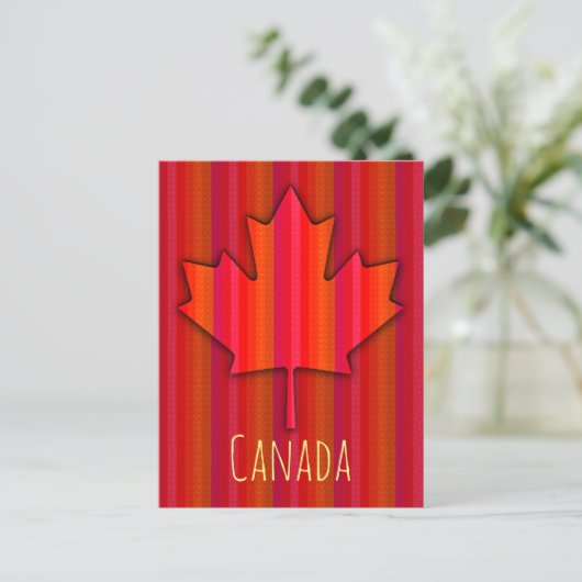 Canada Esdoornblad Fab Textuur Uitzicht Dune Strep Briefkaart (Staand voorkant)