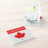 Canada Esdoornblad Glazen Onderzetter (Schuin)