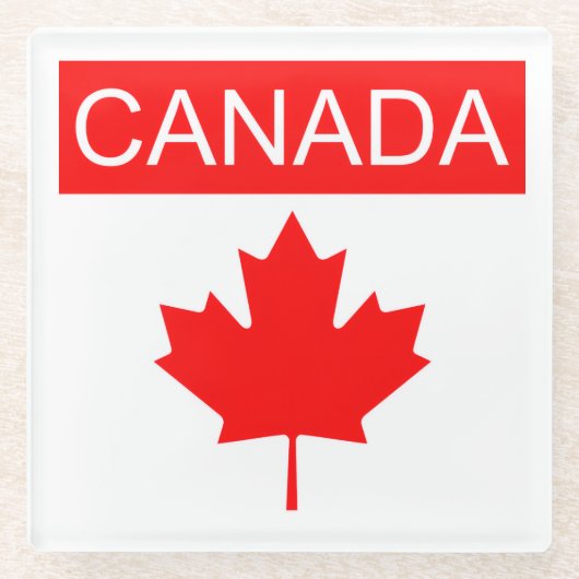 Canada Esdoornblad Glazen Onderzetter (Voorkant)
