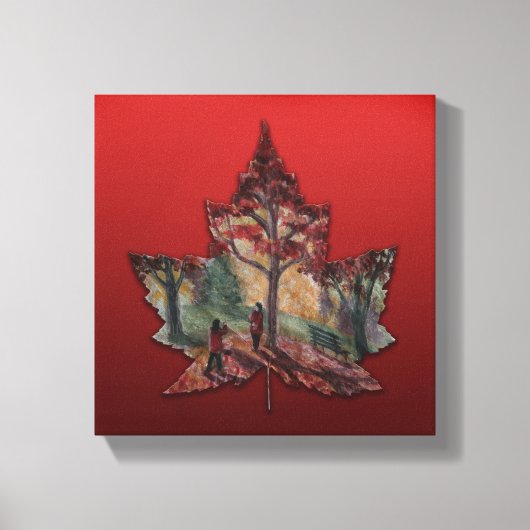 Canada Esdoornblad Kunst Prints - Canvas (Voorkant)