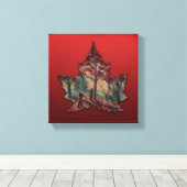 Canada Esdoornblad Kunst Prints - Canvas (Insitu (Houten vloer))