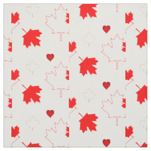 Canada Esdoornblad met Harten op Witte Stof