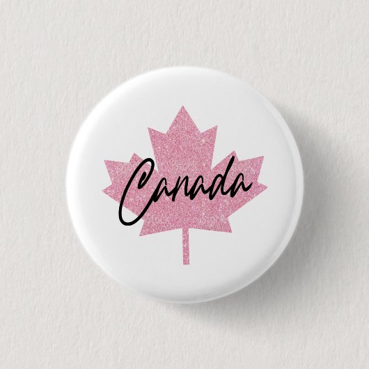 Canada Esdoornblad Ronde Button 3,2 Cm (Voorkant)