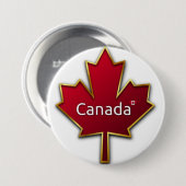 Canada Esdoornblad Ronde Button 7,6 Cm (Voorkant /achterkant)