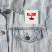 Canada Esdoornblad Vierkante Button 5,1 Cm (In situ)