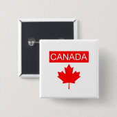 Canada Esdoornblad Vierkante Button 5,1 Cm (Voorkant /achterkant)