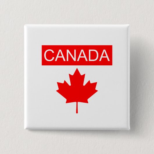 Canada Esdoornblad Vierkante Button 5,1 Cm (Voorkant)
