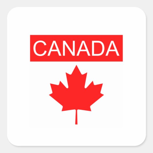 Canada Esdoornblad Vierkante Sticker (Voorkant)