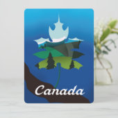 Canada esdoornblad vintage stijl reisposter (Staand voorkant)