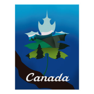 Canada esdoornblad vintage stijl reisposter perfect poster