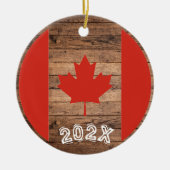 Canada Esdoornblad Vlag Aangepaste Naam- Jaar Keramisch Ornament (Voorkant)