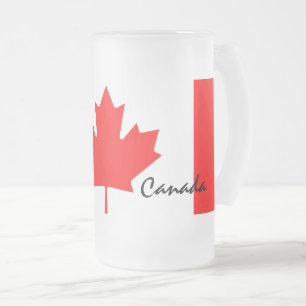 Canada Esdoornblad Vlag Kleuren Matglas Bierpul