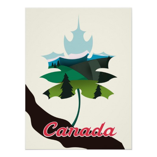Canada esdoornblad witte editie perfect poster (Voorkant)