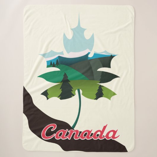 Canada esdoornblad witte editie sherpa deken (Voorkant)