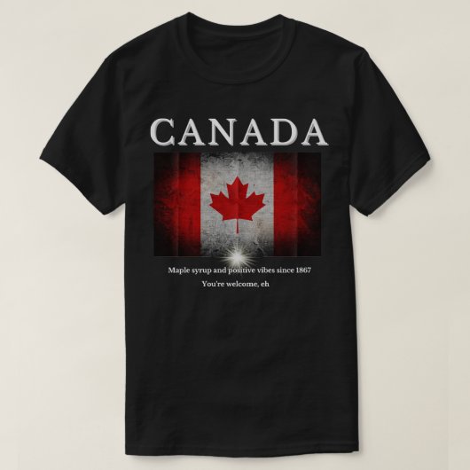 Canada Esdoornsiroop en positieve vibes sinds 1867 T-shirt (Design voorkant)