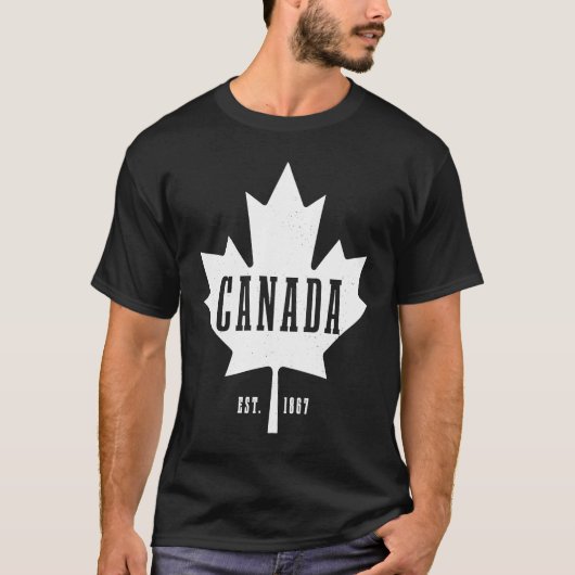 Canada Est 1867 Maple Leaf Canadian Flag Pride Roo T-shirt (Voorkant)