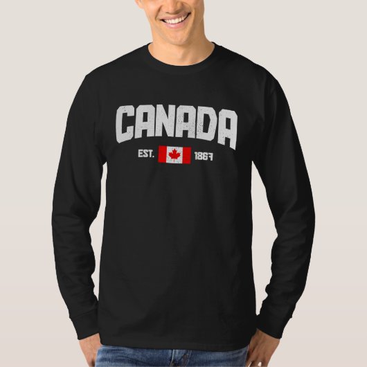 Canada Est 1867 Maple Leaf Canadian Flag Pride Roo T-shirt (Voorkant)