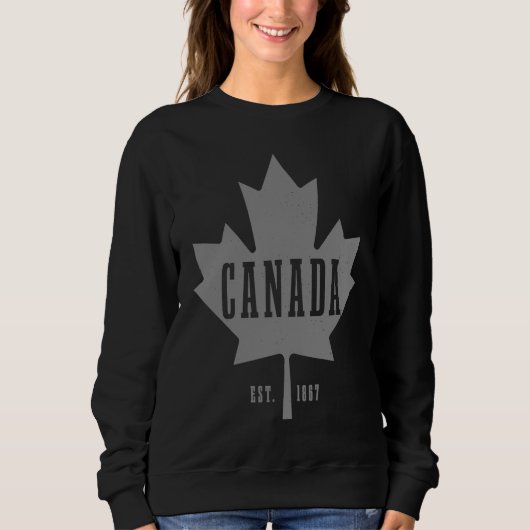 Canada Est 1867 Maple Leaf Canadian Flag Pride Roo Trui (Voorkant)