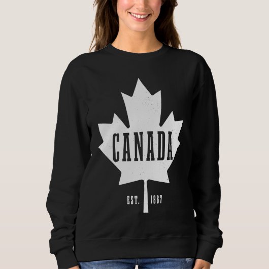 Canada Est 1867 Maple Leaf Canadian Flag Pride Roo Trui (Voorkant)