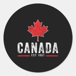 Canada Est 1867 Patriottisch Trots Canadese M Ronde Sticker
