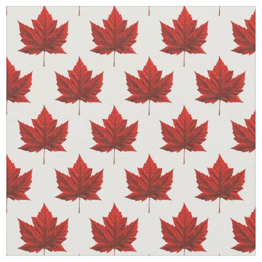 Canada Fabric Canada Maple Leaf Fabric Flag Fabric Stof (Close Up)