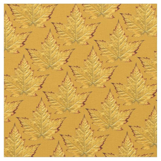 Canada Fabric Maple Leaf Fabric Yellow Fabric Stof (Close Up)