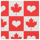 Canada Fabric & Maple Leaf, Heart/Canadian Flag Stof (Close Up)