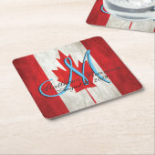Canada Familie Reünie Vlag Monogram Kartonnen Onderzetters (Schuin)