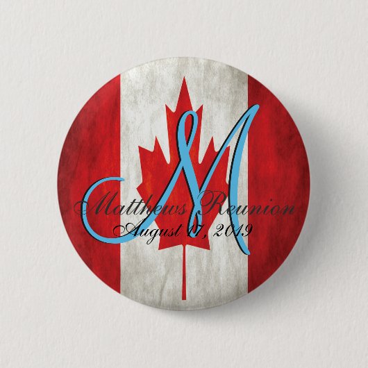 Canada Family Reunion Monogram Ronde Button 5,7 Cm (Voorkant)