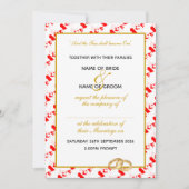 CANADA Faux Gold Trim gepersonaliseerde bruiloft Kaart (Voorkant)
