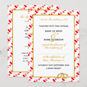 CANADA Faux Gold Trim Persoonlijk huwelijk Kaart