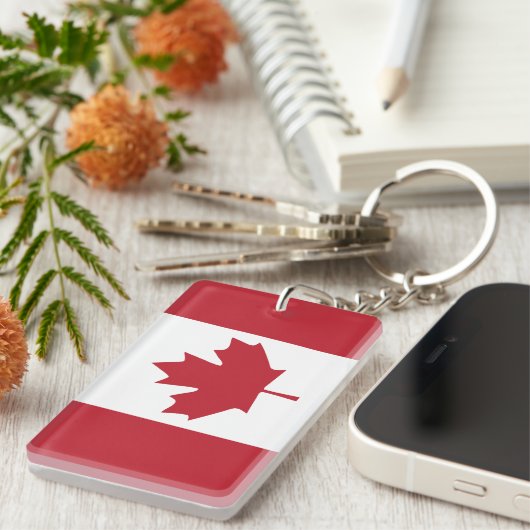 Canada Flag Acryl Sleutelhanger (Voorkant Rechts)