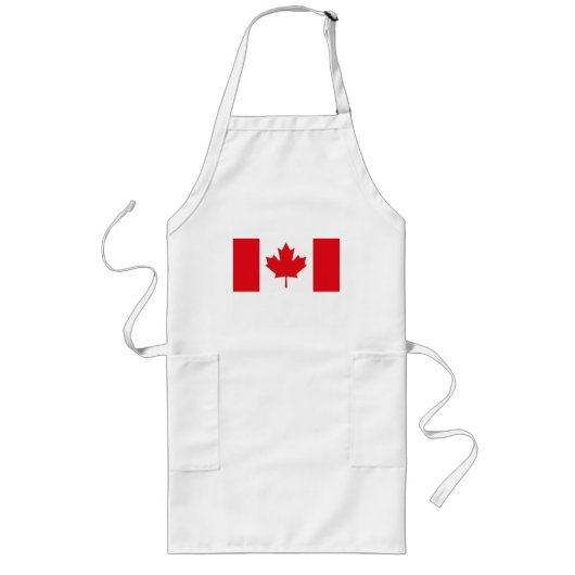 Canada Flag Apron Lang Schort (Voorkant)