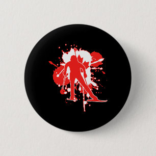 Canada Flag Biathlonist - Canadese Biathlon Ronde Button 5,7 Cm