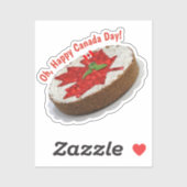 Canada Flag Cake Maple Leaf Sticker (Vel)