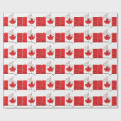 CANADA FLAG | Canadese kaart | Maple Leaf Cadeaupapier (Vlak)