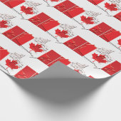 CANADA FLAG | Canadese kaart | Maple Leaf Cadeaupapier (Hoek)