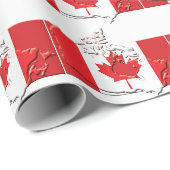 CANADA FLAG | Canadese kaart | Maple Leaf Cadeaupapier (Rol Hoek)