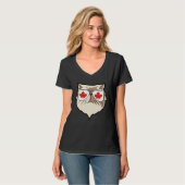 Canada Flag Canadian Persian Cat Sunglasses T-shirt (Voorkant volledig)