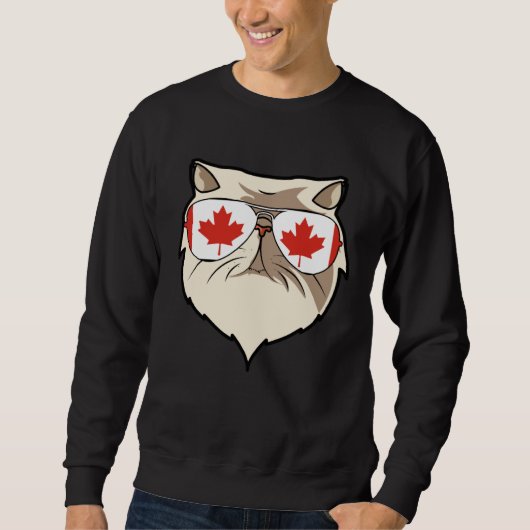 Canada Flag Canadian Persian Cat Sunglasses Trui (Voorkant)