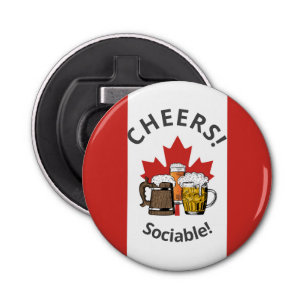 CANADA FLAG Cartoon 3 Bierkaas Button Flesopener