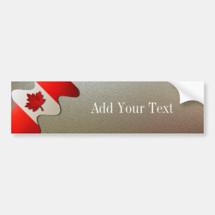 Canada Flag-Chrome door Shirley Taylor Bumpersticker