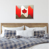 Canada Flag-Chrome door Shirley Taylor Canvas Afdruk (Insitu (Slaapkamer))